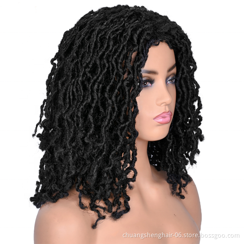 African Gypsy High temperature resistant fibres Wig Spring Twist Crochet Box Braid Synthetic Hair Faux Locs Wigs for black Women